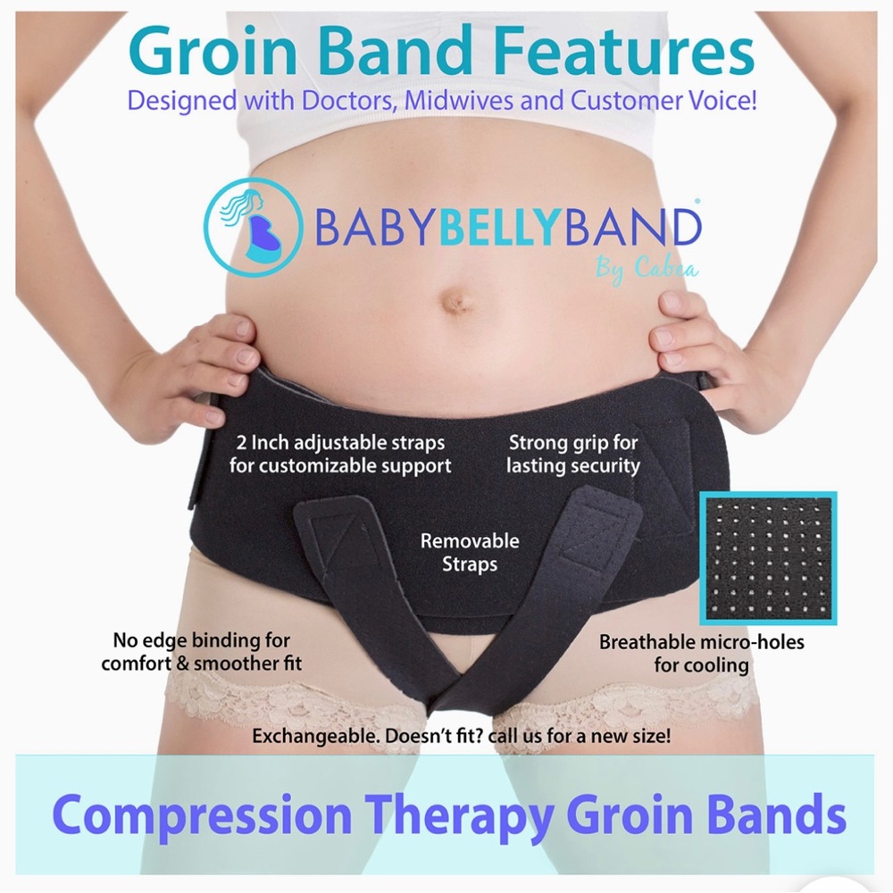 Maternity Support Belt with V Sling - Black